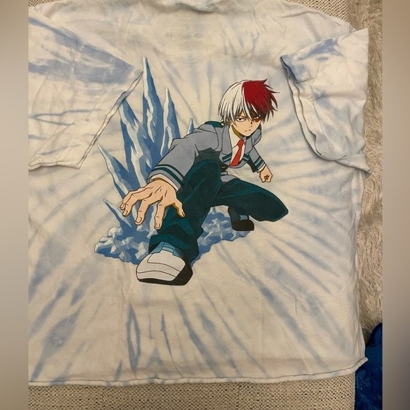 Shoto Todoroki tie dyed cropped t-shirt Size M - Picture 2 of 3